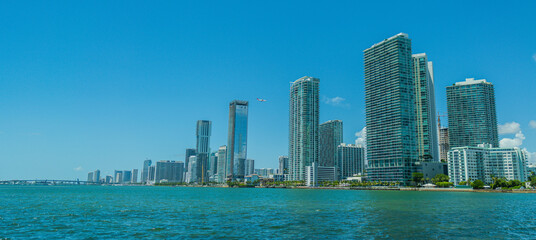 Obraz premium skyscrapers miami sea panorama beautiful new 