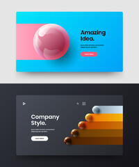 Premium company identity vector design template bundle. Simple 3D balls brochure concept collection.