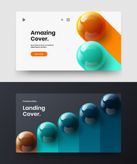 Amazing realistic balls placard template collection. Trendy site design vector illustration composition.