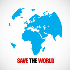 Save the World. Planet earth isolated on white background. Vector illustration