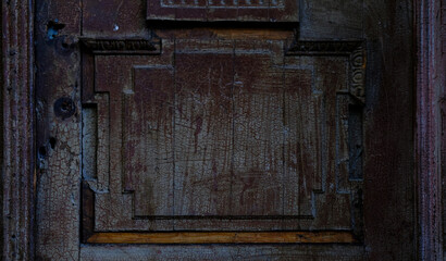 Textured detailed surface of an old vintage door
