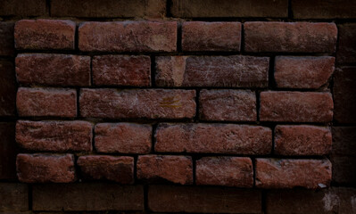 withered grunge red brick wall pattern 