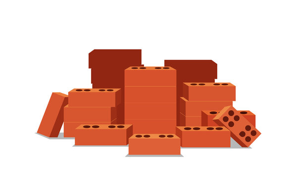 stacked orange bricks on white background clip art preview
