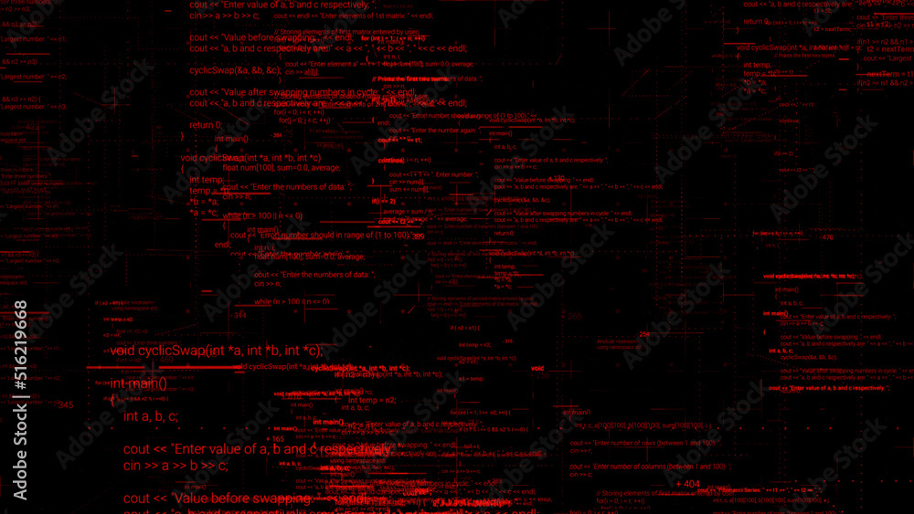 Aufkleber flying backwards through the symbols of computer code. animation. abstract cyberspace with multiple 