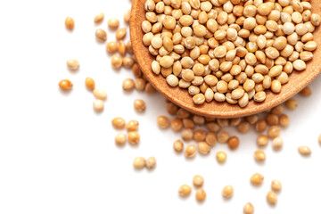 Top view millet isolated on white background