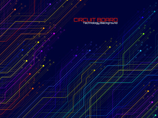 Abstract background with circuit board, technology design. Vector illustration
