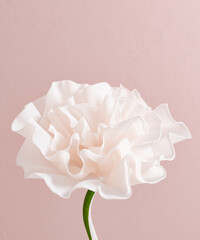 Fabric flower, white blossom, 3d rendering abstract flower, fashion accessory design element