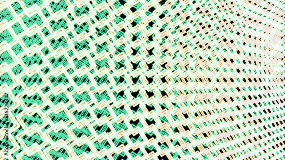 Aufkleber abstract small square frames in rows rotating and changing color on black background. animation. bri