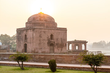 Exterior of the Chini Ka Rauza (Chinese Tomb) in Agra, Uttar Pradesh, India, Asia