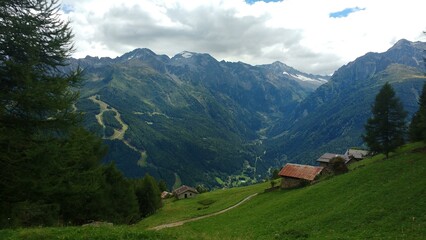 alpine landscape with mountains