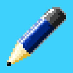 Fototapeta premium pixel style pencil vector illustration hammer