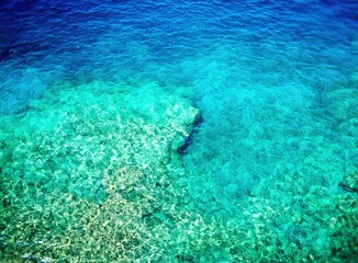 The wonderful blue water of the atlantic ocean in Gran Canaria