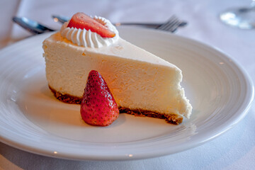 Slice of Strawberry Cheesecake