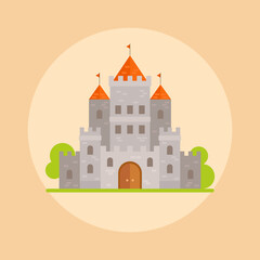 Obraz premium Magic fantasy castle - flat style illustration. Can be used in books, game background, web design, etc.