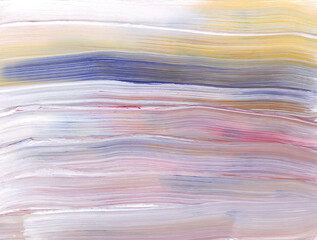 Abstract colorful background drawn with paint, brush texture.