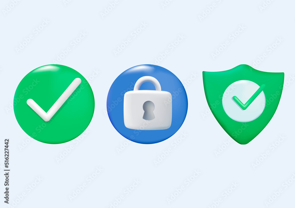 Poster web banner with 3d render illustration od a smartphone with protection shield and padlock. user data