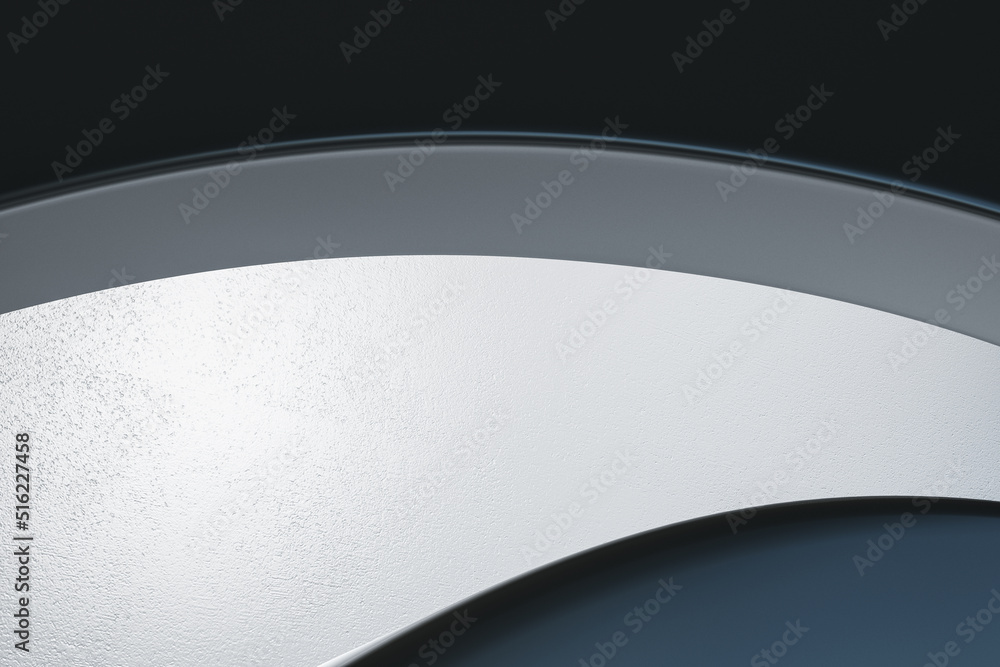 Poster creative white wave decor background. landing page concept. 3d rendering.
