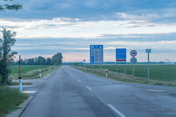 Entrance road to Hungary on the Austria - Hungary border.