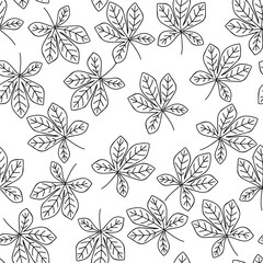 Seamless pattern of autumn leaves for fabric, banner design and print design. Vector illustration. leaves hand drawing, vector graphics. doodle 