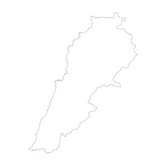 Lebanon vector country map outline - obrazy, fototapety, plakaty