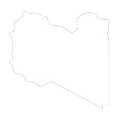 Libya vector country map outline - obrazy, fototapety, plakaty