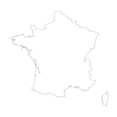 France vector country map outline