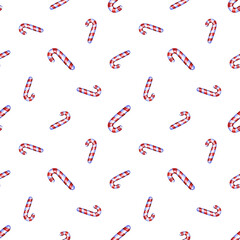 Christmas seamless pattern with cane lollipop. Christmas pattern