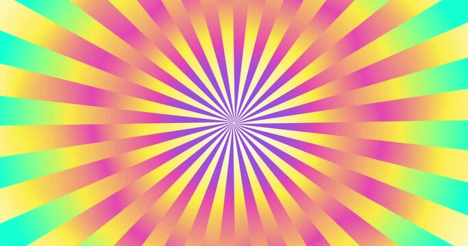 Animated colorful gradient retro background. 4K resolution animation. Multicolored disco background