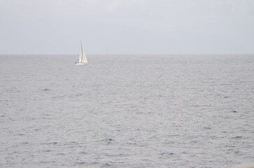Obraz premium Sailboat in the Atlantic Ocean. Canary Islands. Spain.