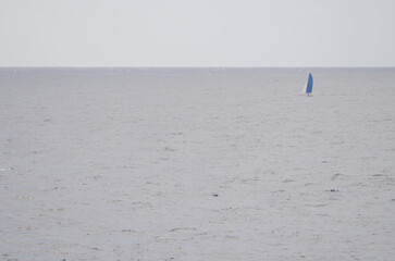 Naklejka premium Sailboat in the Atlantic Ocean. Canary Islands. Spain.