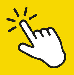 Obraz premium Touch screen finger tap gesture vector icon with editable line