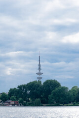 Heinrich Hertz Tower. Tallest building in Hamburg. Built near the city park.