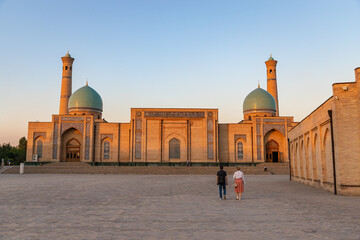 TASHKENT, UZBEKISTAN - JUNE 07, 2022: Khast Imam Square at summer evening, major tourist destination in capital