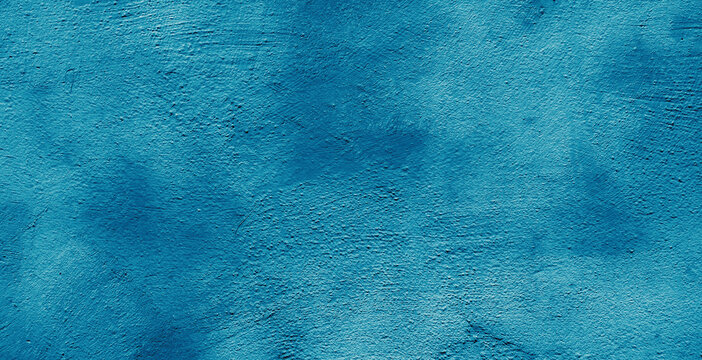 Cyane blue stucco wall background