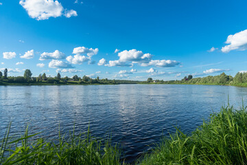 Onega River in the North of Russia on a clear sunny summer day.