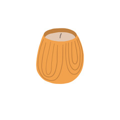 Scented candle icon for home fragrance, calming, mood. Vector illustration