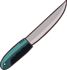 Steel knife for meat, fish and cauliflower steak vector illustration