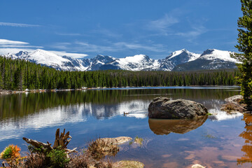 Rocky Mountains and lake