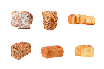 bread chocolate isolated on  a white background