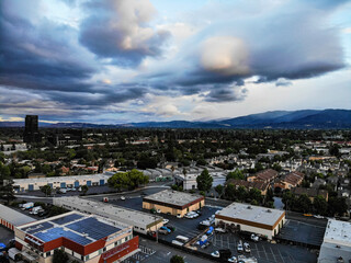 Blue Hour Clouds in California Suburbia 