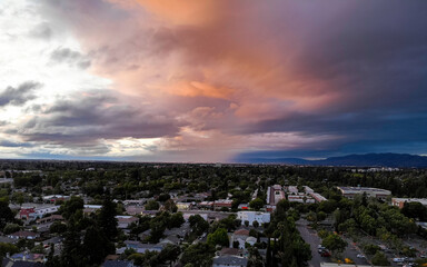 Golden Hour Clouds over Californian Suburbia