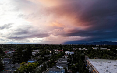Golden Hour Clouds over Californian Suburbia