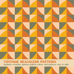 vintage seamless pattern design with swatches options color palette and pattern