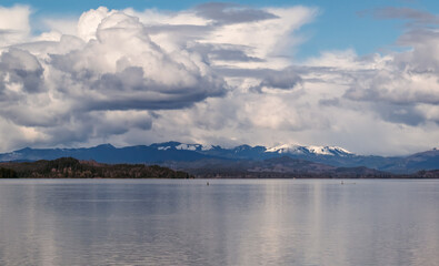 clouds over lake
