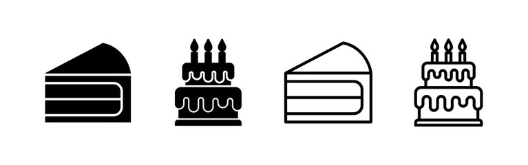 Cake icon vector. Cake sign and symbol. Birthday cake icon