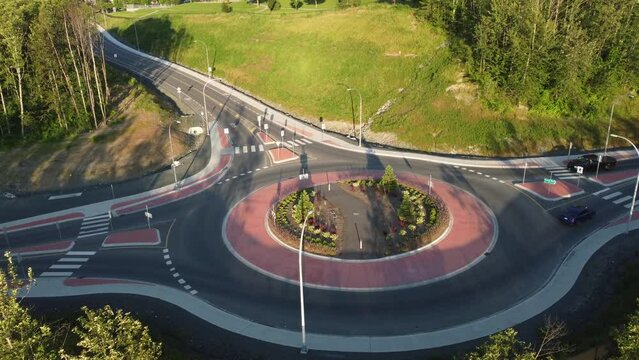 Newly built Teskey rd roundabout in Chilliwack British Columbia Canada