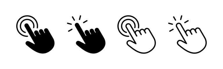 Hand click icon vector. pointer sign and symbol. hand cursor icon