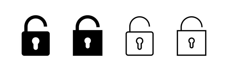 Unlock icon vector. Unlock sign and symbol. unlocked padlock icon