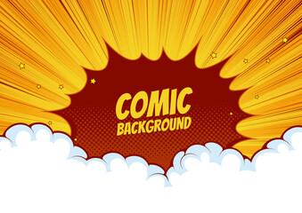 Comic Abstract Background pop art design, Radial speed lines, image cartoon artwork for print or website illustration, vector file eps10. 