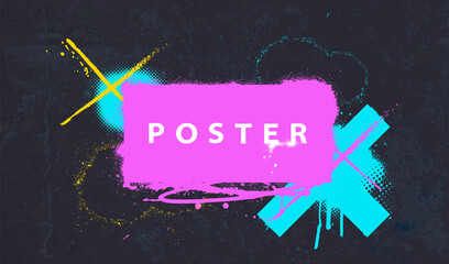 Creative background with grunge splatter and place for text. Colorful graffiti grunge background with spray texture. Abstract von with paint splatter. Vector illustration © SergeyBitos